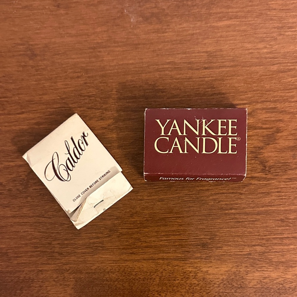 Vintage Matchbooks Yankee Candle Matchbox and Caldor Department Store Matchbook